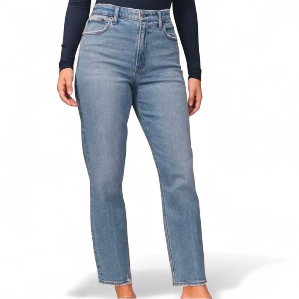 Abercrombie High Rise Curve Love Mom Blue Jeans - Size 26 / 2 Regular
